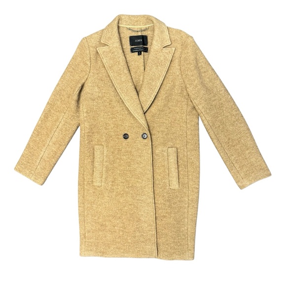 J. Crew Daphne Italian Boiled Wool Topcoat Coat Buttons Tan Brown 6 - Picture 6 of 14